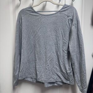 Members Mark Long Sleeve Active Top in Gray SZ S